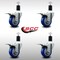 Service Caster 3.5'' SS Blue Poly Swivel 1-1/2'' Expanding Stem Caster Set Total Lock Brake, 4PK SCC-SSEXTTL20S3514-PPUB-BLUE-112-4 - alternate 2